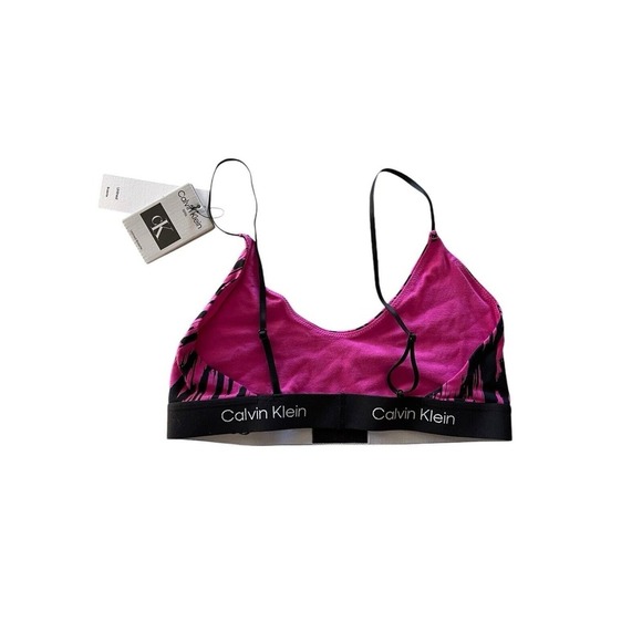 Calvin Klein Women's 1996 Bralette Palace Pink Tiger Print Size M NWT $30 - Picture 2 of 3
